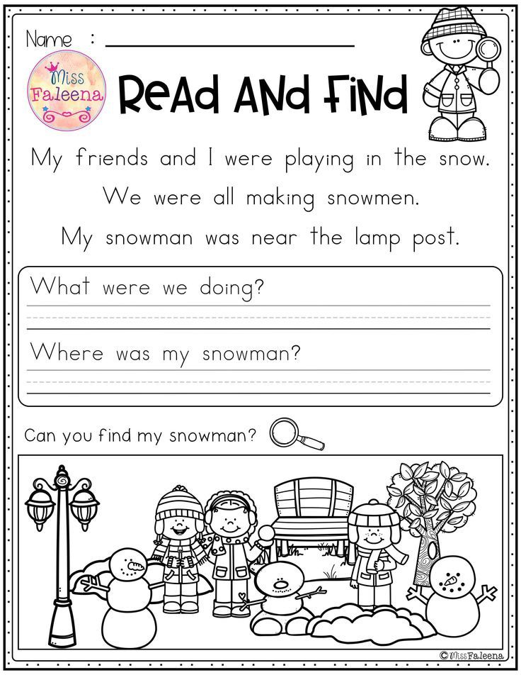 13 Winter Reading Comprehension Worksheets Preschool Coloring Style 