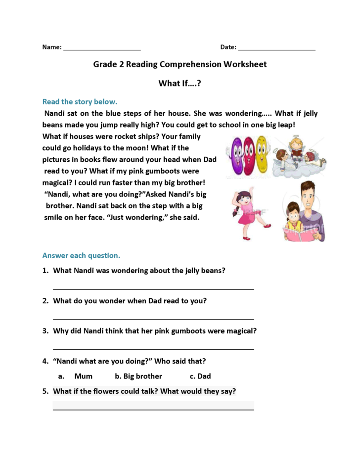 Reading Comprehension Worksheet 2nd Grade