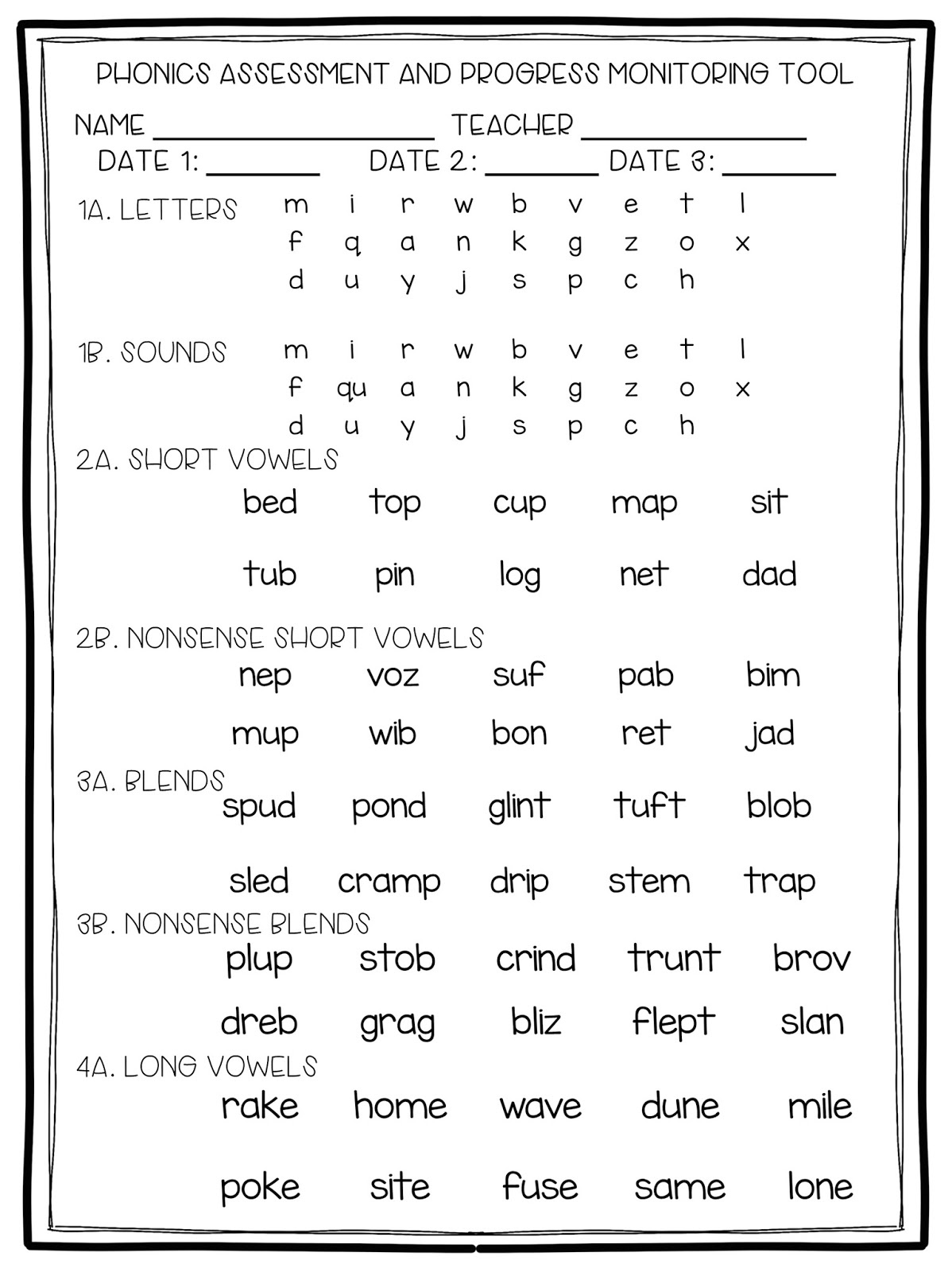 2nd Grade Reading Assessment Test Printable Reading Comprehension 
