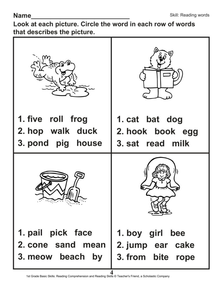 40 Scholastic 1st Grade Reading Comprehension Skills Worksheets Hot Sex Picture 9155