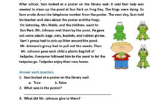 4Th Grade Reading Comprehension Worksheets Multiple Choice Db excel