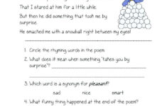 5Th Grade Worksheets Printable Reading Reading Comprehension Db excel