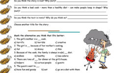 A Terrific Cook Reading Comprehension Grammar ing After