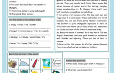 A Year In My Country Weather Reading Comprehension Reading