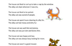 Alley Cat And House Cat Reading Comprehension Worksheet Reading