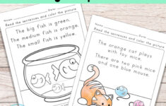 Animals Read And Color Reading Comprehension Worksheets Grade 1