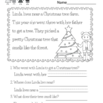 Christmas Reading Worksheet Free Kindergarten Holiday Worksheet For Kids