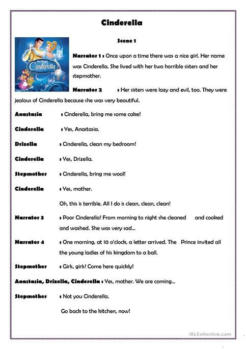 Cinderella Play Scripts For Kids Reading Comprehension Lessons 