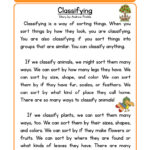 Classifying Life Science Reading Comprehension Worksheet Have Fun