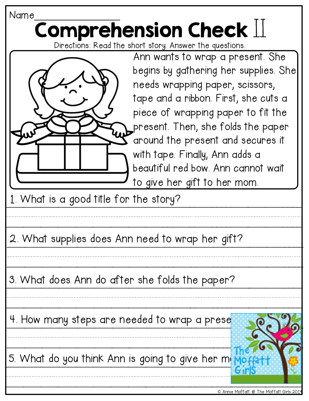 Comprehension Checks And TONS Of Other Great Printables 1st Grade 