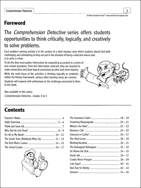 Detective Reading Comprehension Worksheets