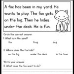 Comprehension For Beginning Readers Kindergarten Reading Worksheets