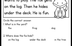 Comprehension For Beginning Readers Kindergarten Reading Worksheets