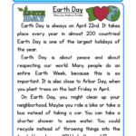 Earth Day Reading Comprehension Worksheet Reading Comprehension