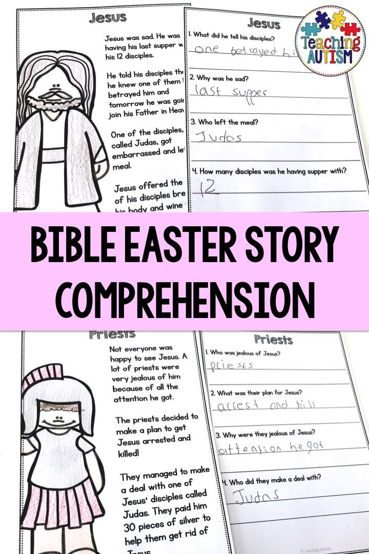 Easter Bible Story Reading Comprehension Passages And Questions Bible 