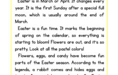 Easter Reading Comprehension Worksheet Have Fun Teaching