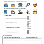 English For Kids Step By Step Reading Comprehension Worksheets Food