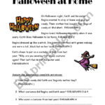 English Worksheets Halloween Reading Comprehension