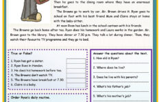 Esl Reading Comprehension Worksheets For Adults