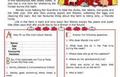 Farm Animals Reading Comprehension Worksheet