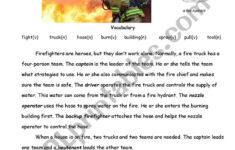Firefighter Reading Comprehension ESL Worksheet By MsRachelQuebec