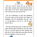 Fish Life Science Reading Comprehension Worksheet Have Fun Teaching