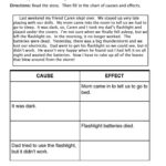 Flashlight Cause And Effect Worksheet Read The Story Then Fill In