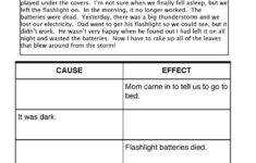Flashlight Cause And Effect Worksheet Read The Story Then Fill In