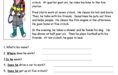 Fred The Fireman Reading Comprehension Worksheet Free ESL Printable