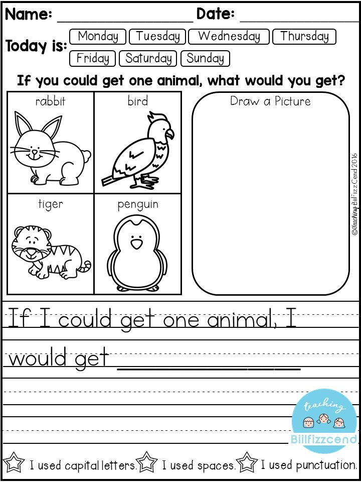 FREE 10 Kindergarten Writing Prompts With 2 Option A Total Of 20FREE 