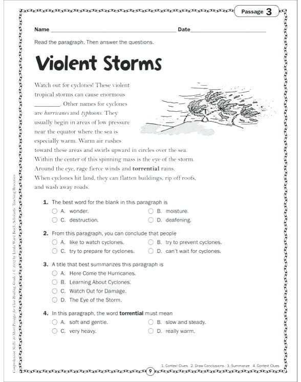 Reading Comprehension Multiple Choice Worksheets Reading 