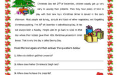 Free Christmas Reading Comprehension Worksheets