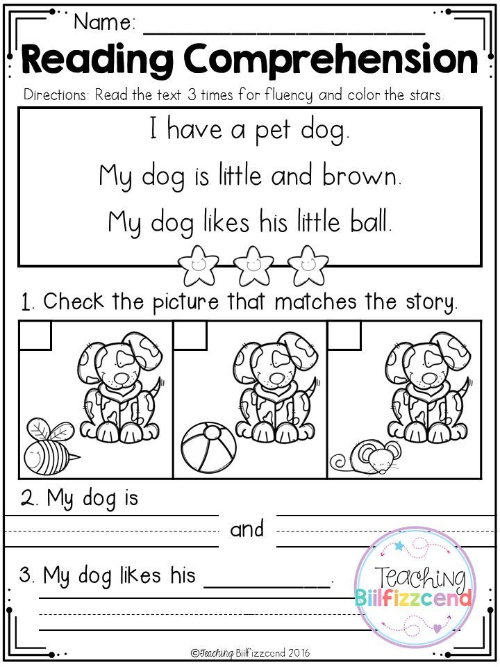 FREE Kindergarten Reading Comprehension SET 2 Reading Comprehension 