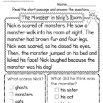 Free Printable Halloween Reading Comprehension Worksheet For Kindergarten