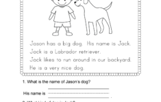 Free Printable Learning To Read Worksheet For Kindergarten