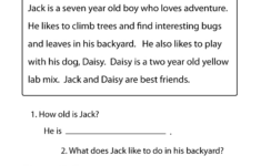 Free Printable Reading Comprehension Worksheets For 3Rd Grade