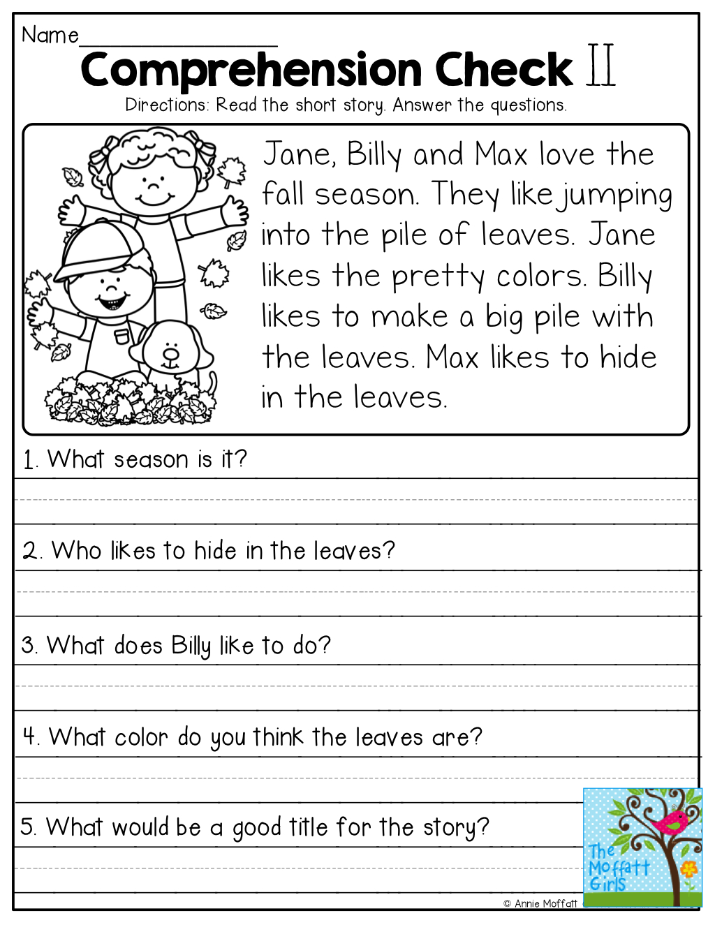 Free Printable Reading Comprehension Worksheets For 3Rd Grade Free 