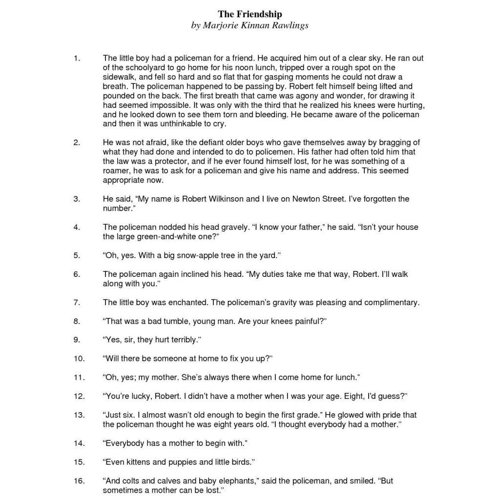 Free Printable Reading Comprehension Worksheets High School Learning 