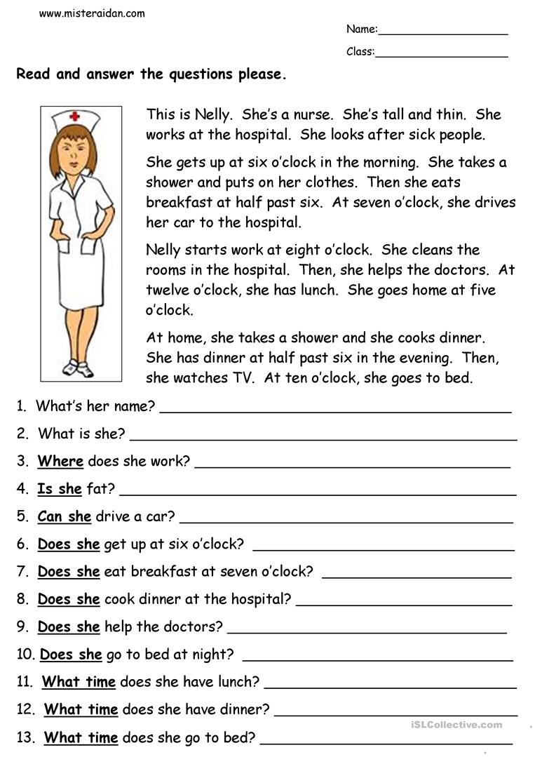 Free Printable Passages With Questions Reading Comprehension Worksheets