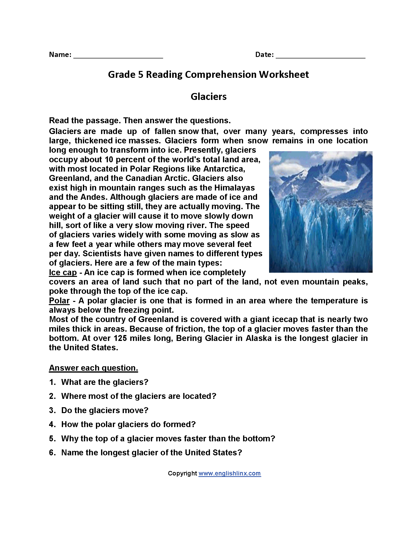 Free Printable Worksheets Reading Comprehension 5Th Grade Free Printable