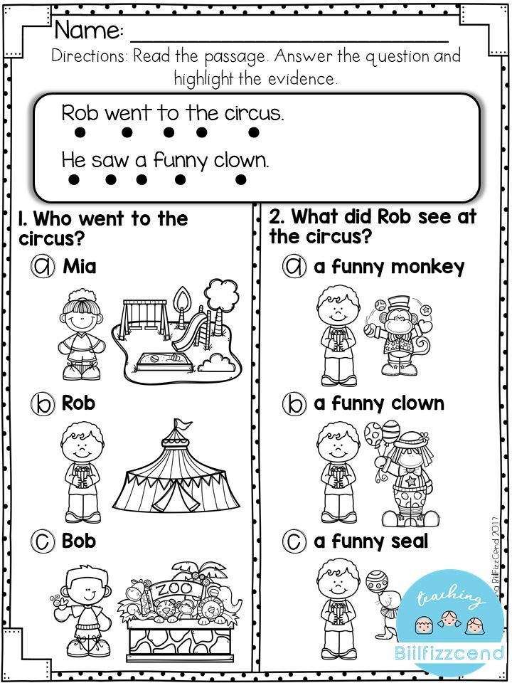 FREE Reading Comprehension For Early Reader Reading Comprehension 