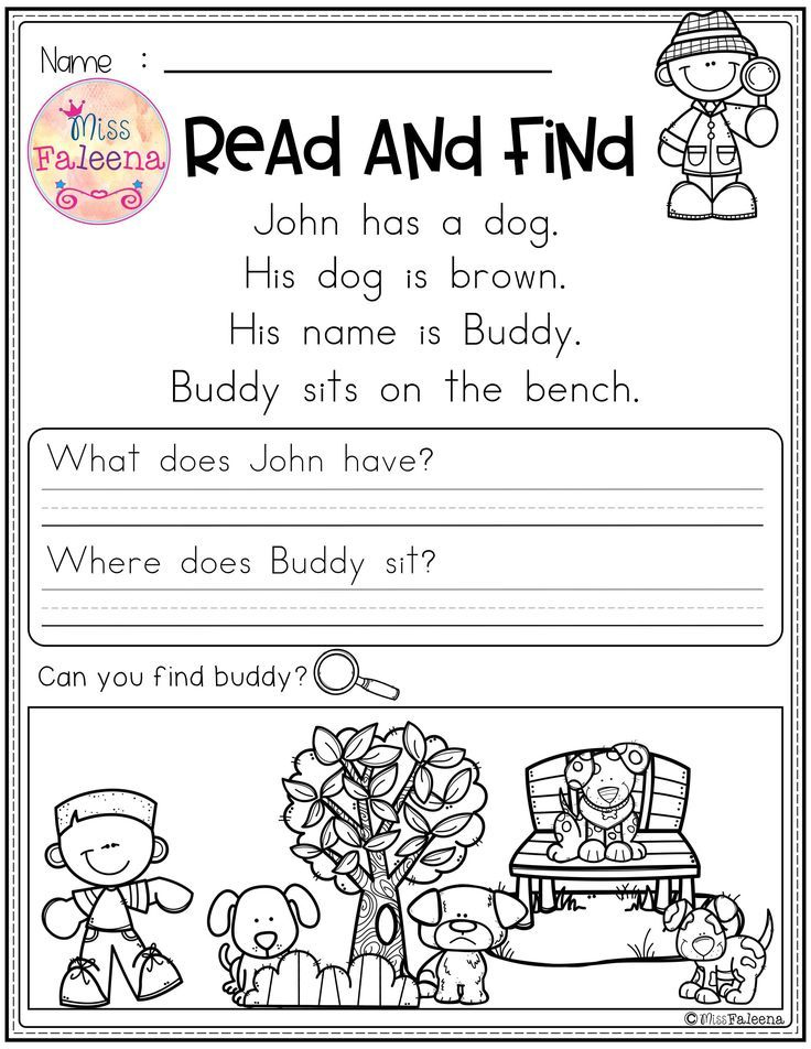 Free Reading Comprehension Read And Find Kindergarten Reading 
