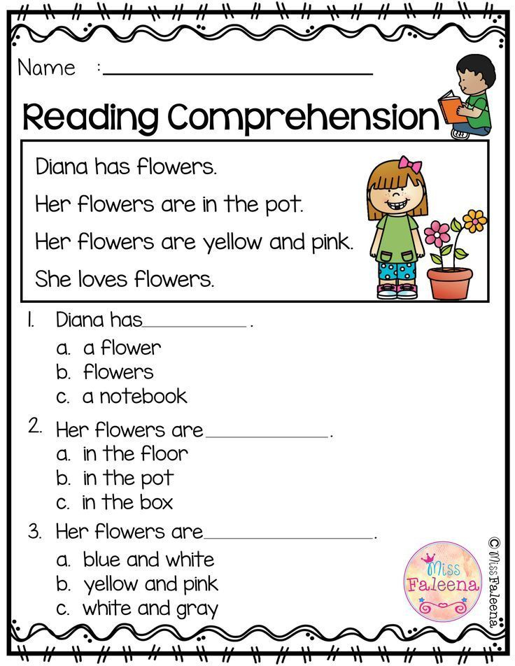 Free Reading Comprehension Reading Comprehension Kindergarten 