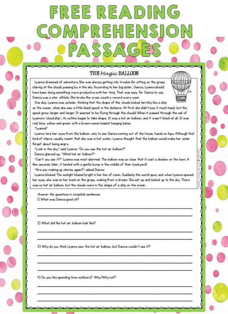Reading Passages With Questions 3rd Grade