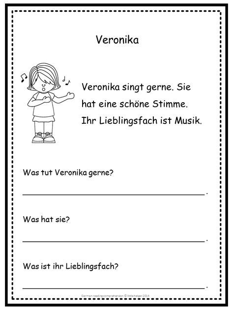 German Reading Comprehension 2 Mini Stories Reading Comprehension 