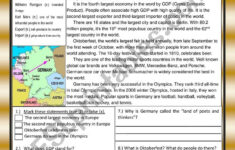 Germany Reading Comprehension Practice Exercises With Definitions ESL