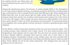 Global Warming Reading Comprehension Global Warming Facts Science
