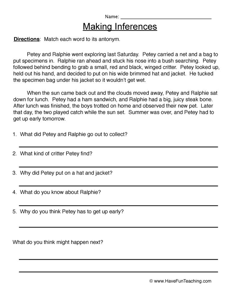 Inference Worksheets Have Fun Teaching Making Inferences Inferring 