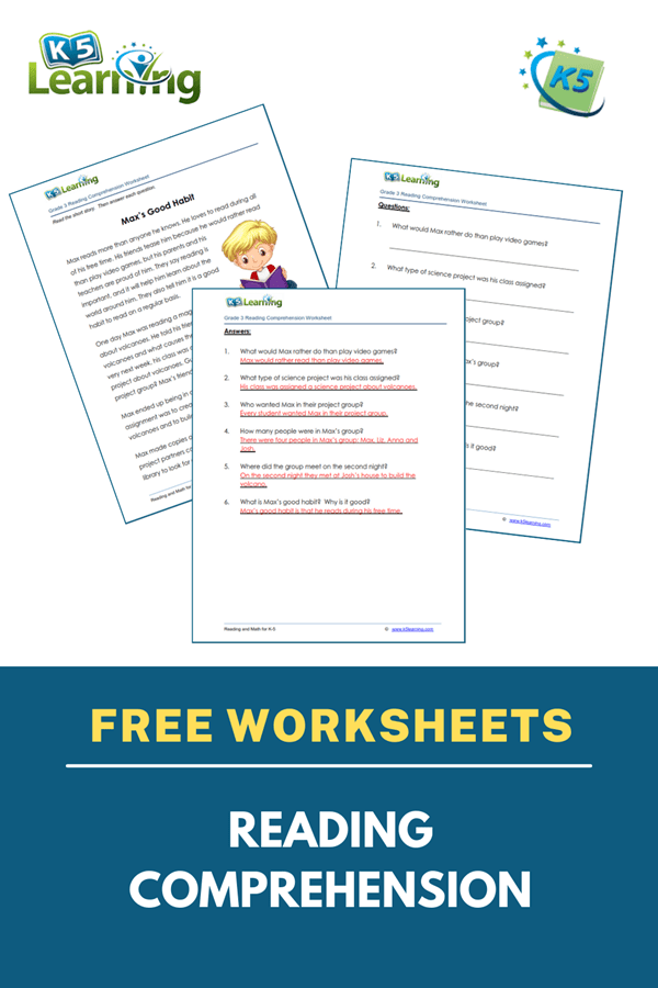 K5 Improves Reading Comprehension Worksheets K5 Learning