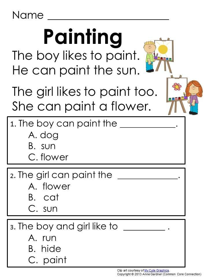 Kindergarten CVC Word Phonics And Guided Reading Comprehension Passages 